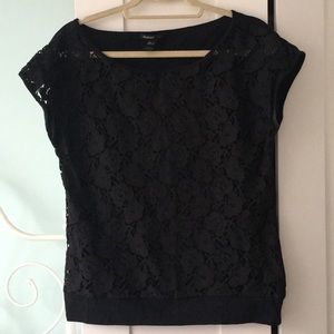 Mango black lacy top